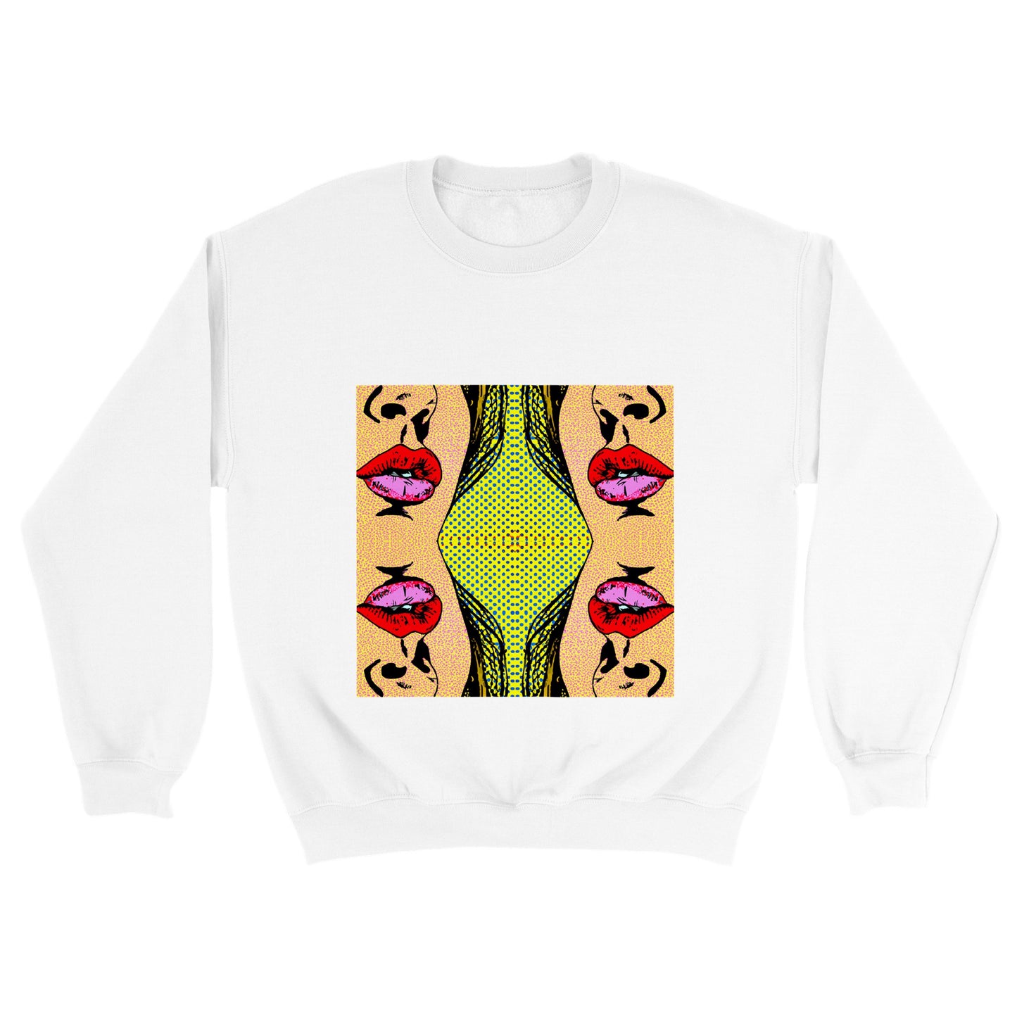 Pop Art Lip Kiss Unisex Classic Crewneck Sweatshirt