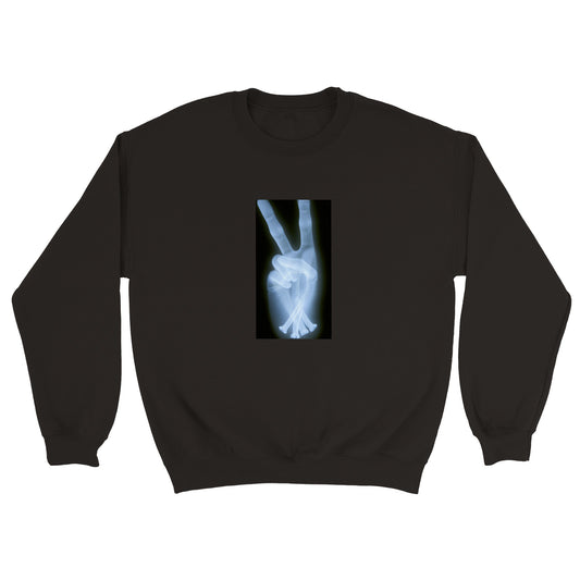 X-ray 2 Fingers Peace Sign Unisex Classic Crewneck Sweatshirt