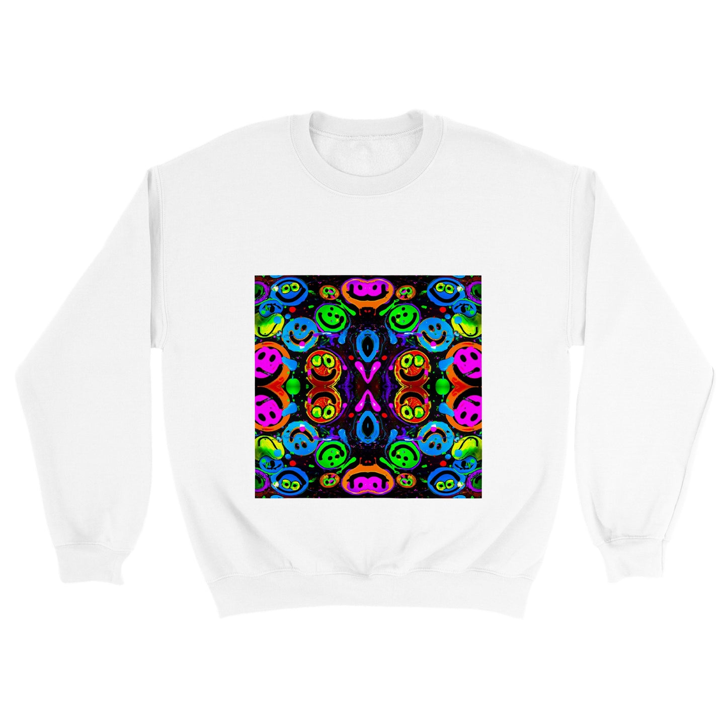 Neon Acid Smile Unisex Classic Crewneck Sweatshirt