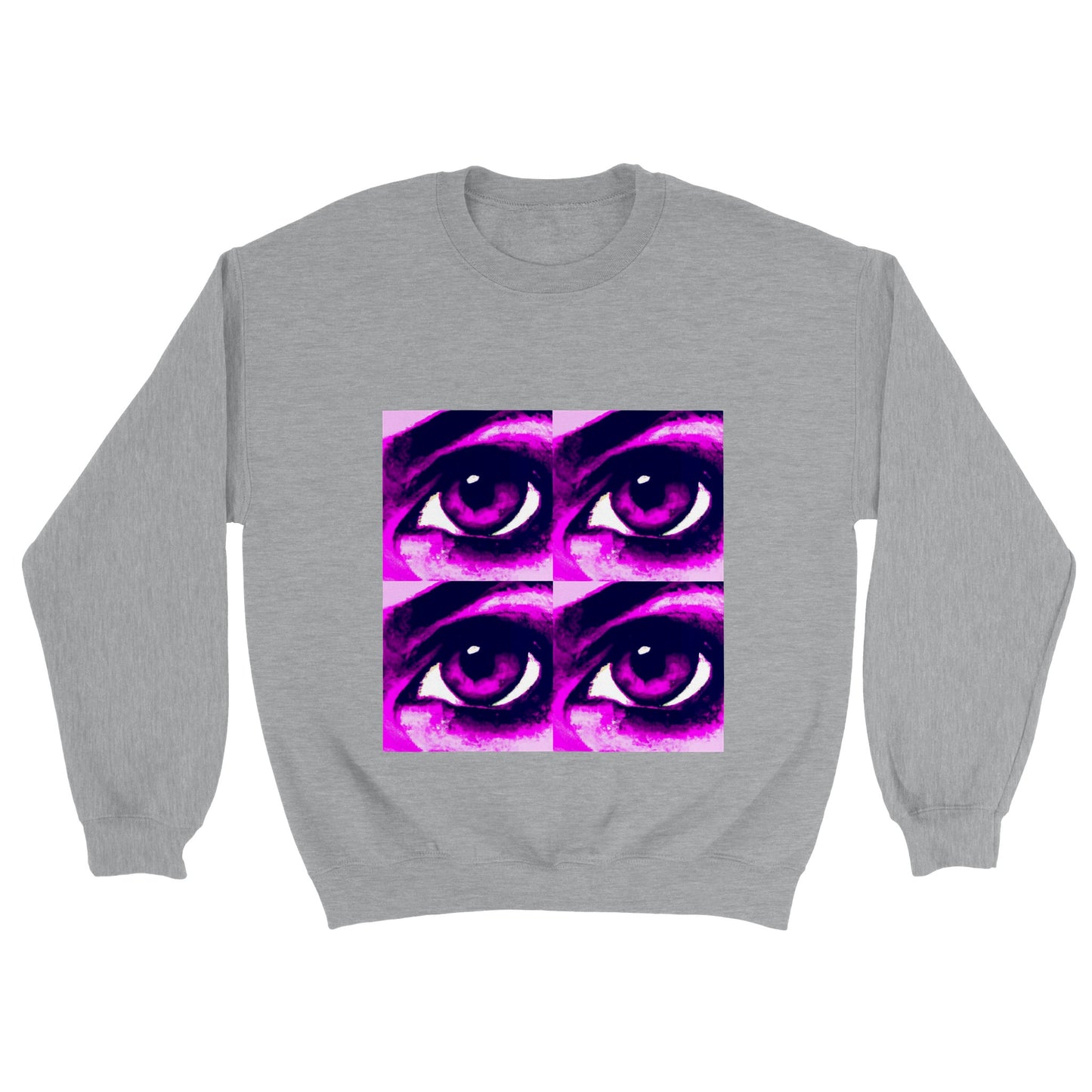 Pop Art Purple Eye Love Unisex Classic Crewneck Sweatshirt