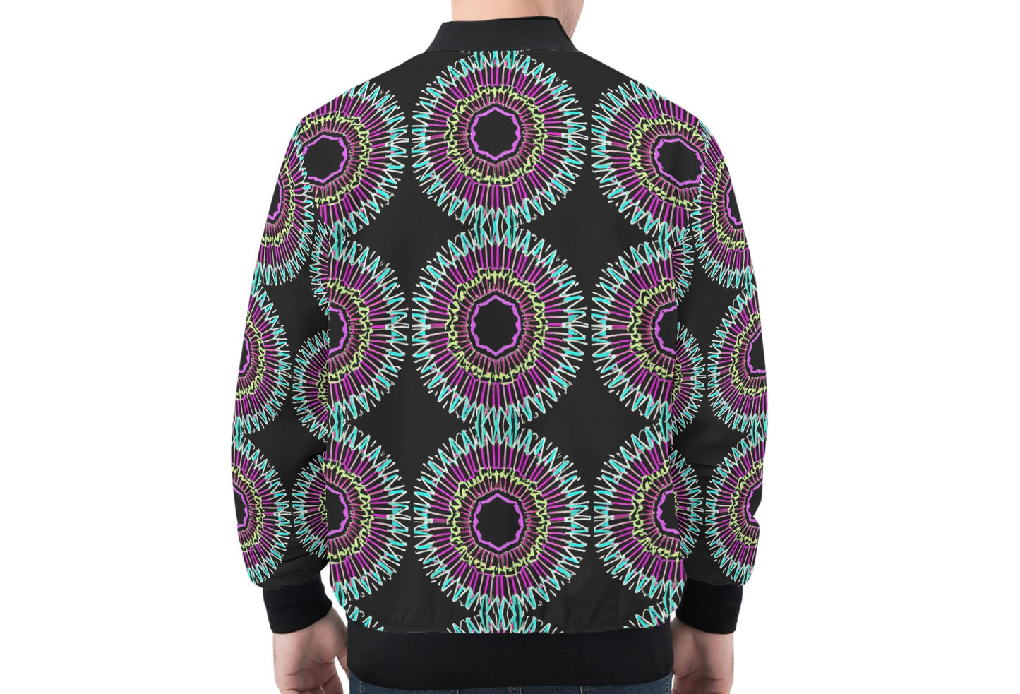 Crafted with attention to detail, it offers both comfort and fashion in one package. The sphere design adds a touch of creativity and individuality to your outfit, ensuring you stand out from the rest. Be seen and embrace the vibrant vibes of the Psychedelia Sphere Men's Bomber Jacket.