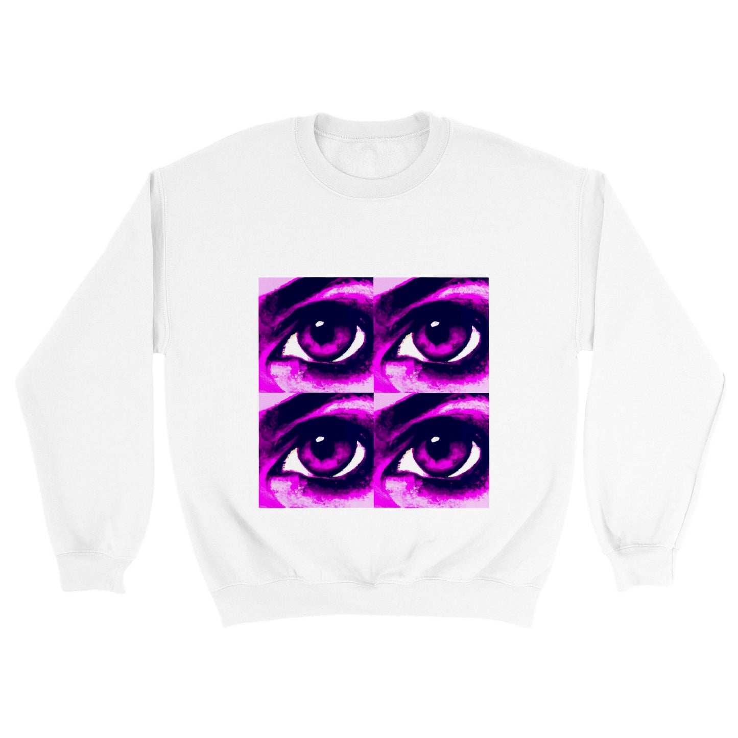 Pop Art Purple Eye Love Unisex Classic Crewneck Sweatshirt