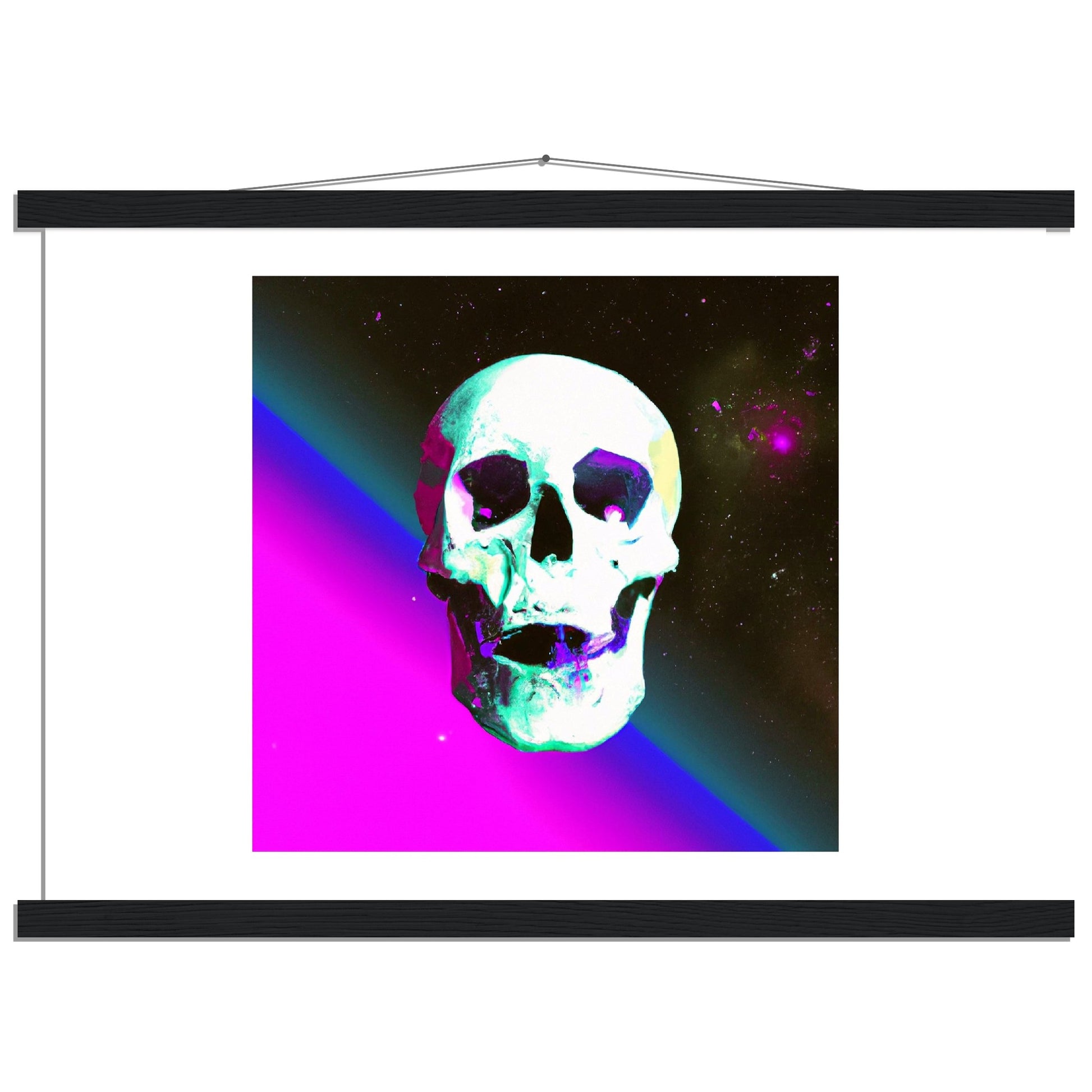 Nebula Skull 2 Classic Matte Paper Poster with Hanger This poster with hangers features a unique and cool skull in a nebula graphic.   