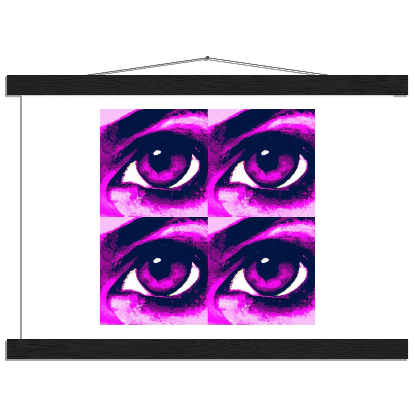 Pop Art Purple Eye Love Classic Matte Paper Poster with Hanger This poster with hangers has a bold, beautiful and bright retro style pop art purple eye graphic, that needs to be seen.