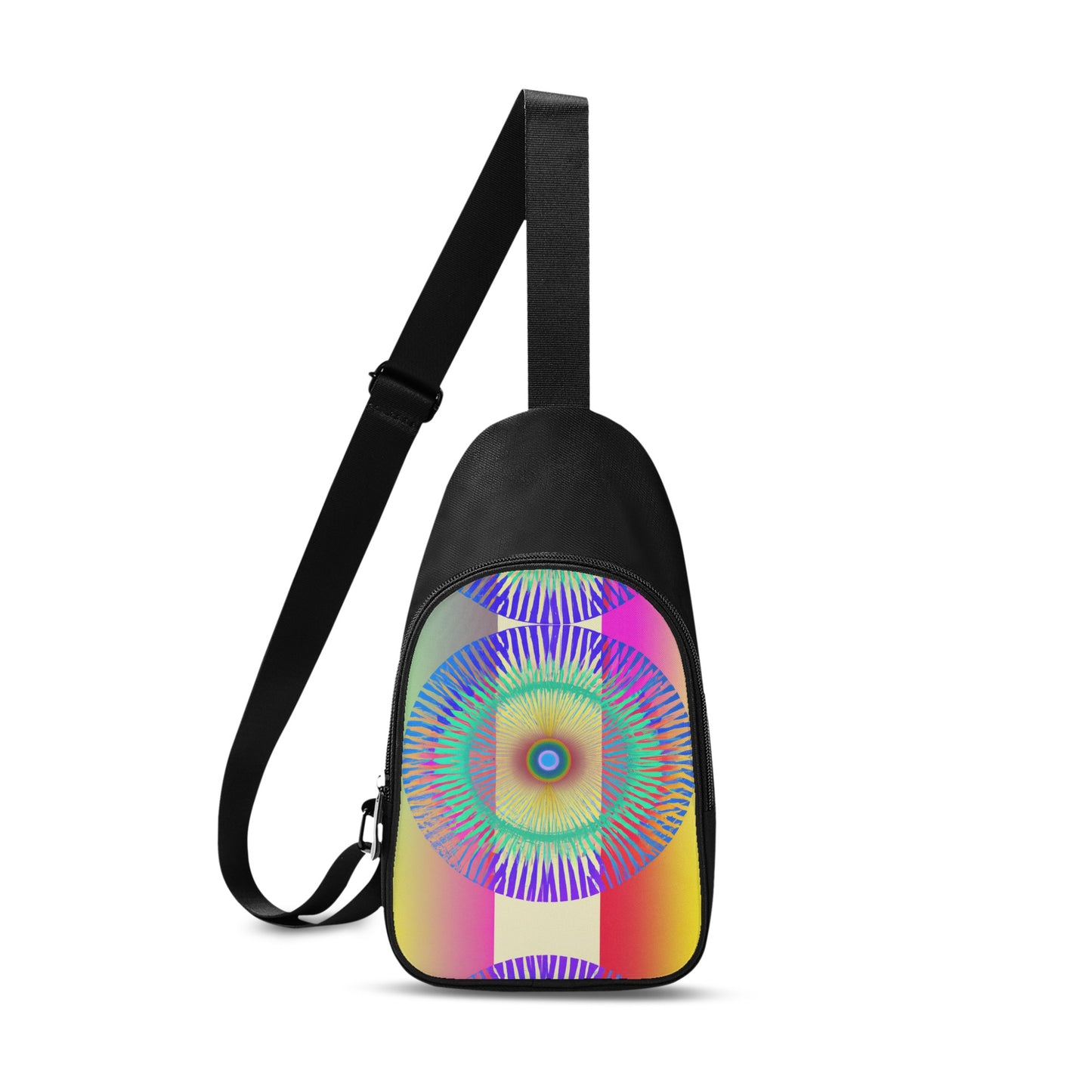 This unisex chest bag will leave you inspired thanks to its groovy digitally printed design of a psychedelic iris on the front! How mesmerizing!