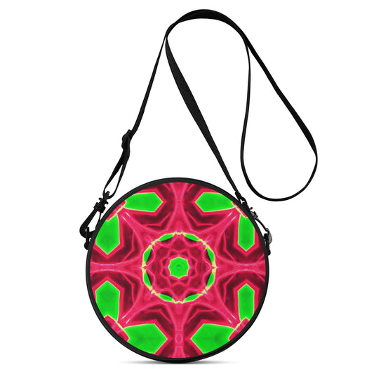 This Round Satchel Bag is a luxe accessory boasting a digitally printed, colourful rendition of a psychadelic raspberry. Perfect for enhancing any look, its unique and vibrant design will ensure you captivate all eyes--propel your style forward and make a statement with this bag!