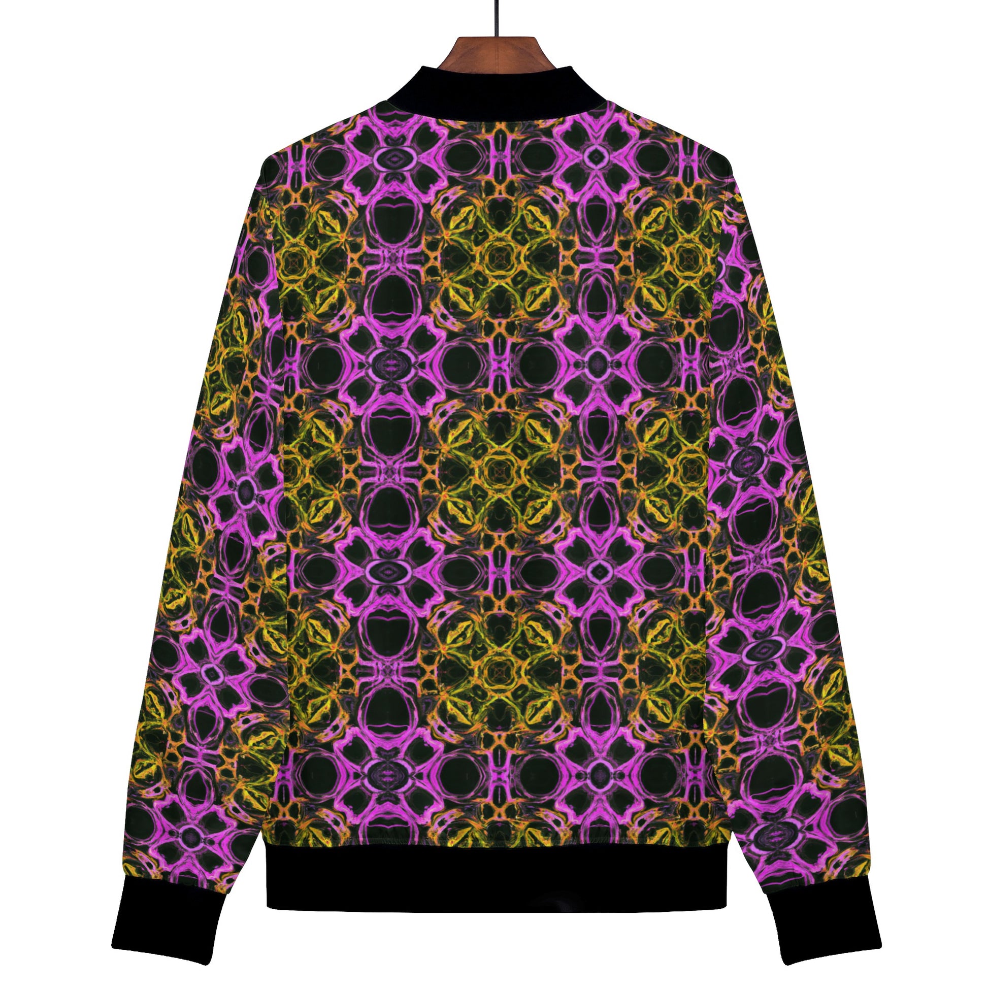 Be prepared to inspire wonder and awe wherever you go with this bold statement piece. Dare to embrace your wild side and make a splash with the mesmerizing psychedelic pattern. Crafted with quality and style in mind, this bomber jacket combines comfort and fashion seamlessly. Get ready to turn heads and unleash your inner adventurer with the Psychedelia Honeycomb Women's Bomber Jacket