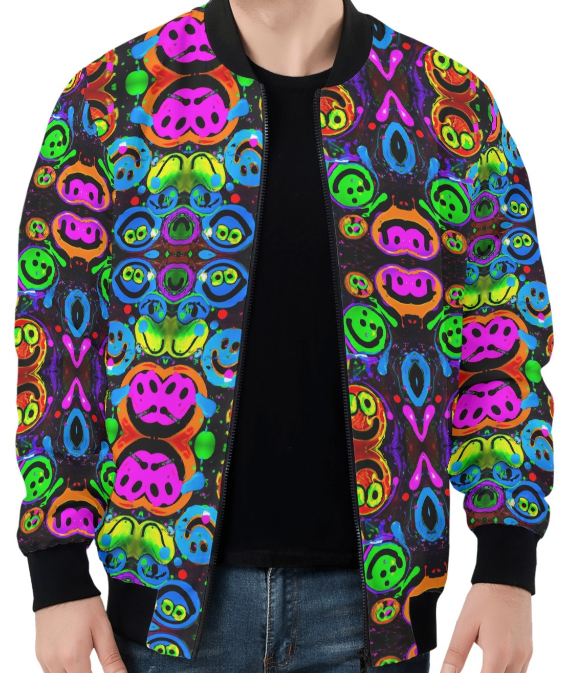 Neon Acid Smile Men's Bomber Jacket